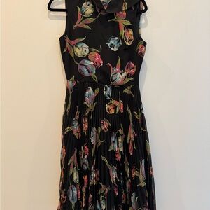 High Neck, Pleated Floral Dress ASOS size 4